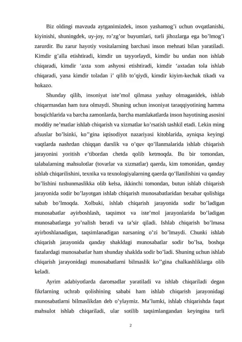 Ishlab chiqarish va uni bozor iqtisodiyoti sharoiti 2