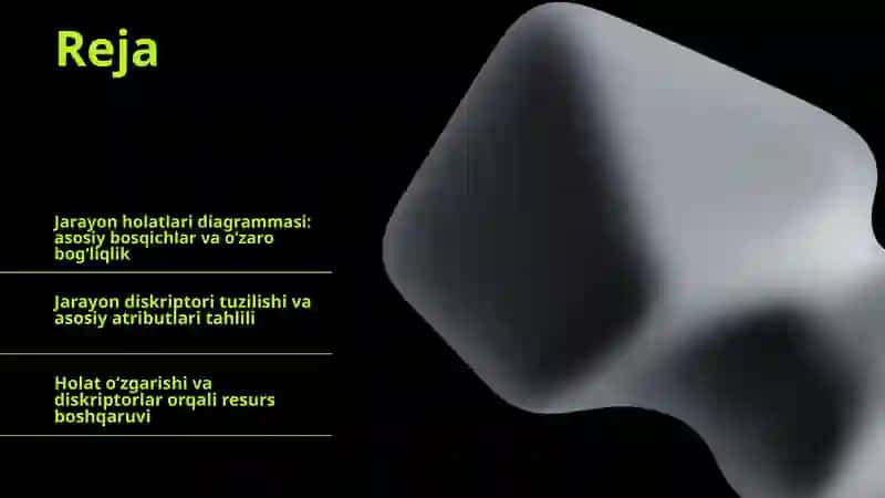 operatsion tizimlarda Jarayon xolati diagrammalari va jarayon diskriptori 2