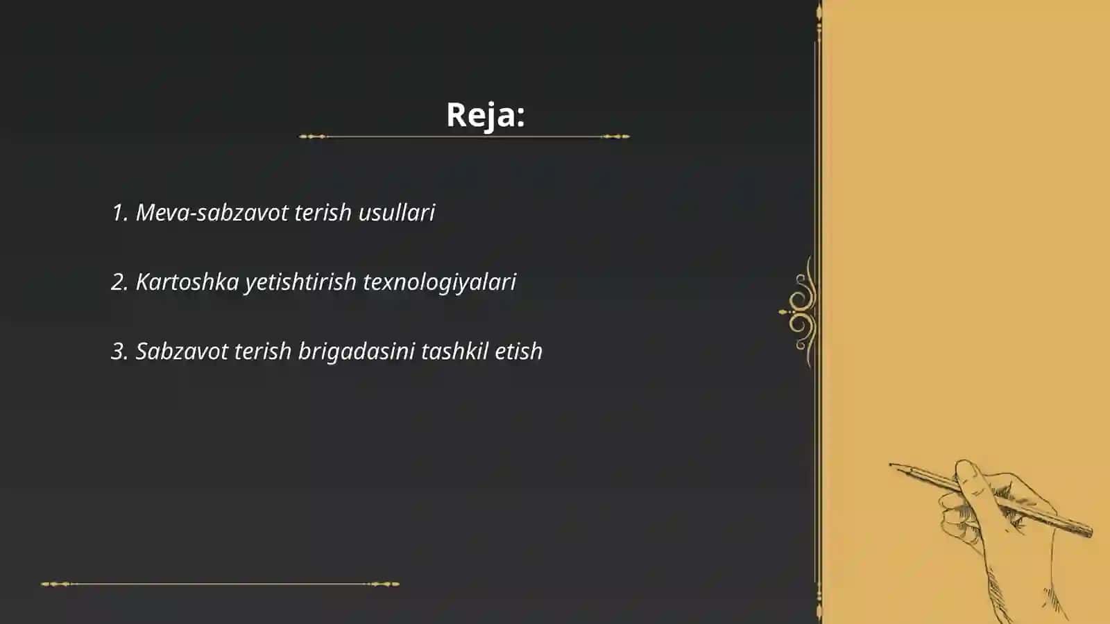 Meva-sabzavot terish usullari 2