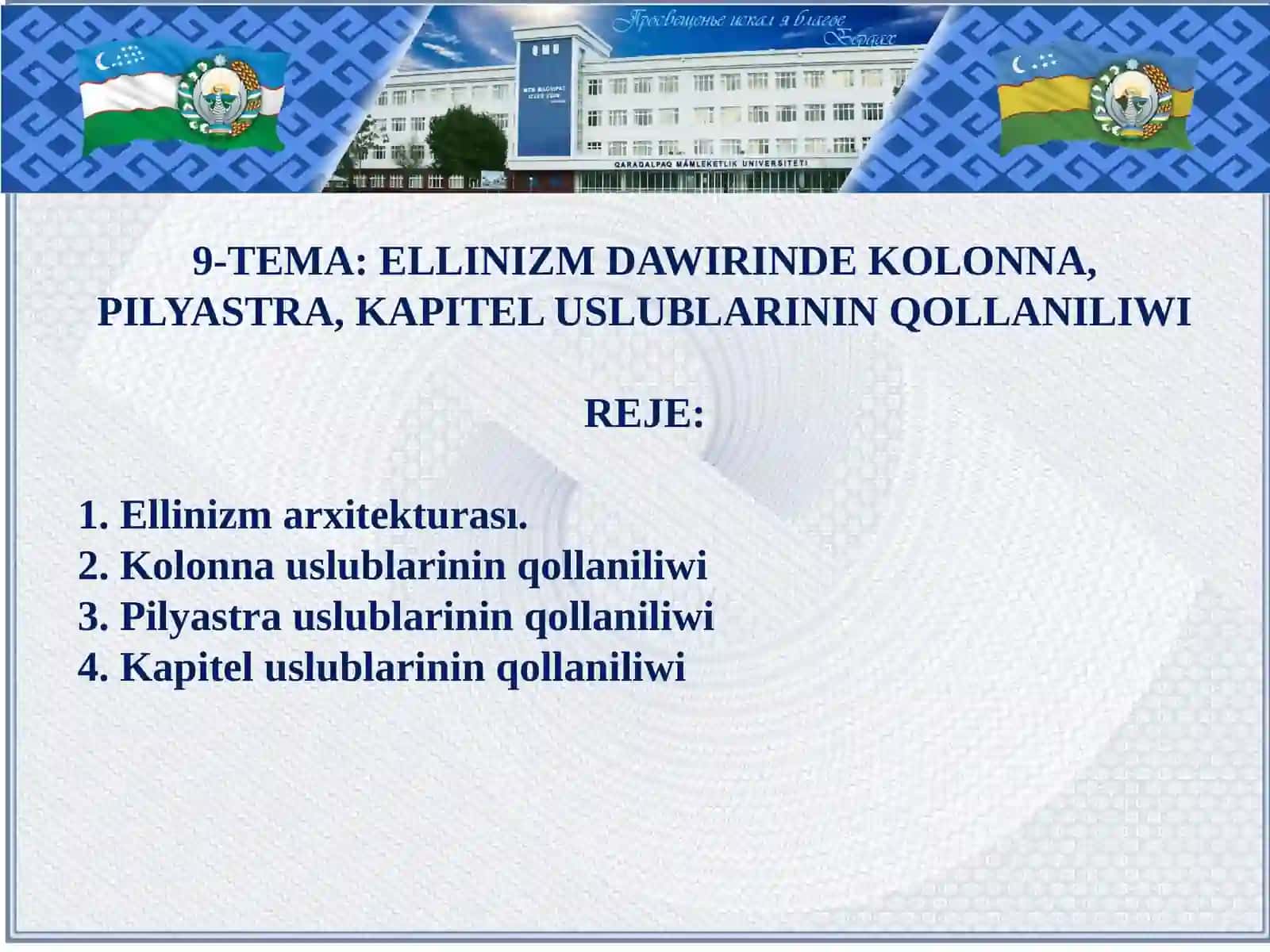 ORTA AZIYАNÍŃ ORNAMENTI HÁM SÚWRETLEW ÓNERI 2