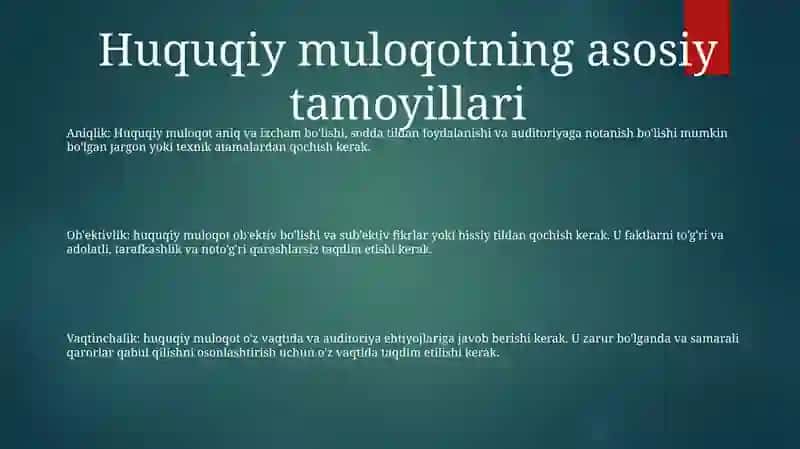 Yuridik Faoliyatda Muloqot 2