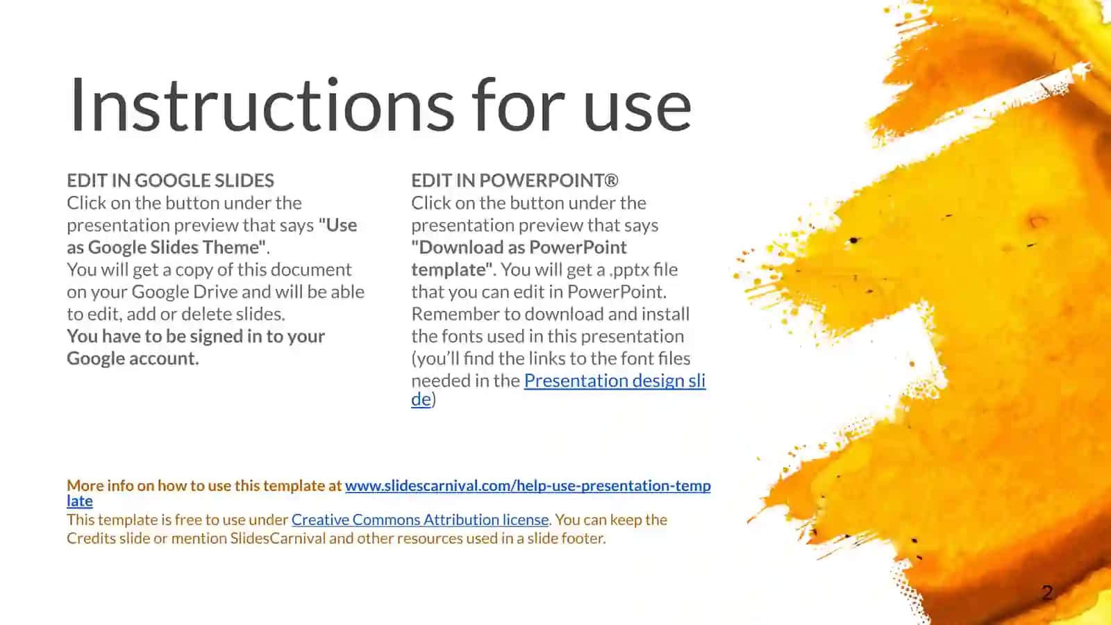 Instructions for Use 2