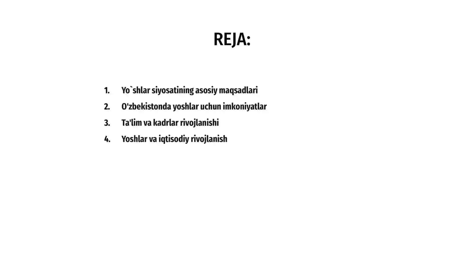 O'zbekistonga Yoshlarga oid Siyosati 2