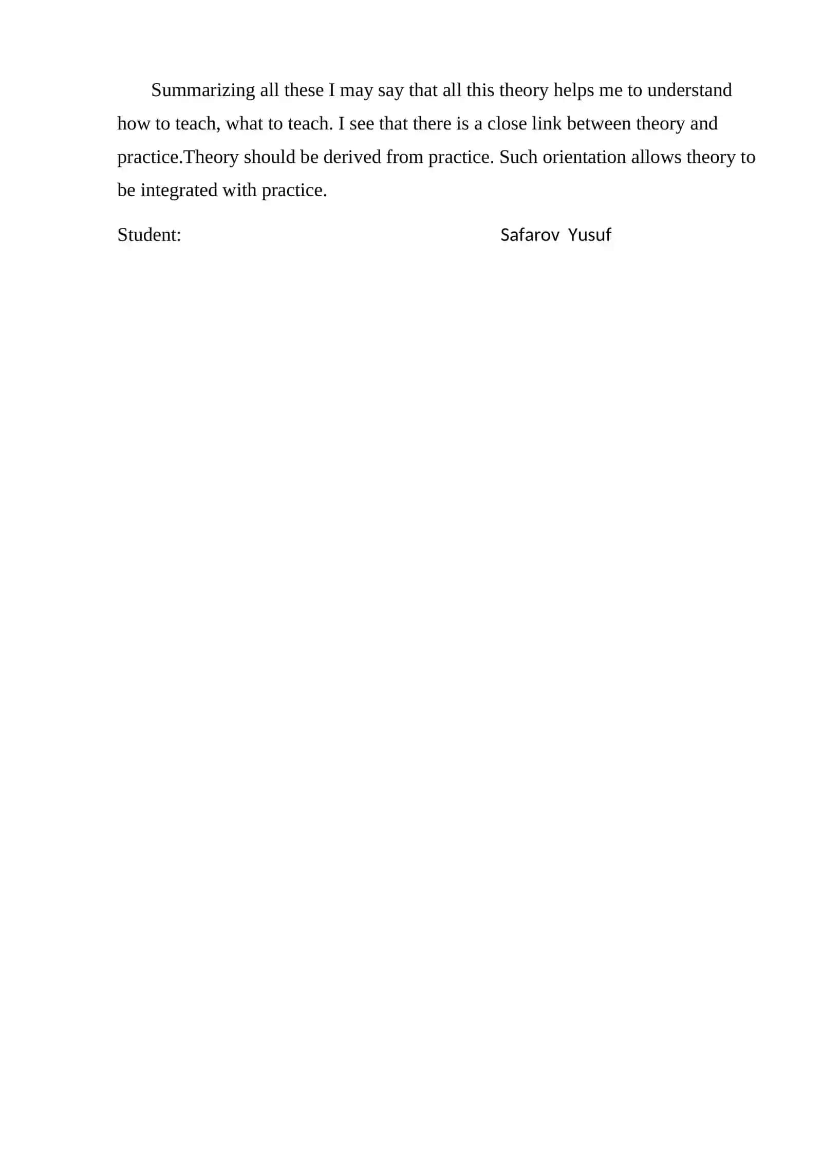 Reflective writing 2