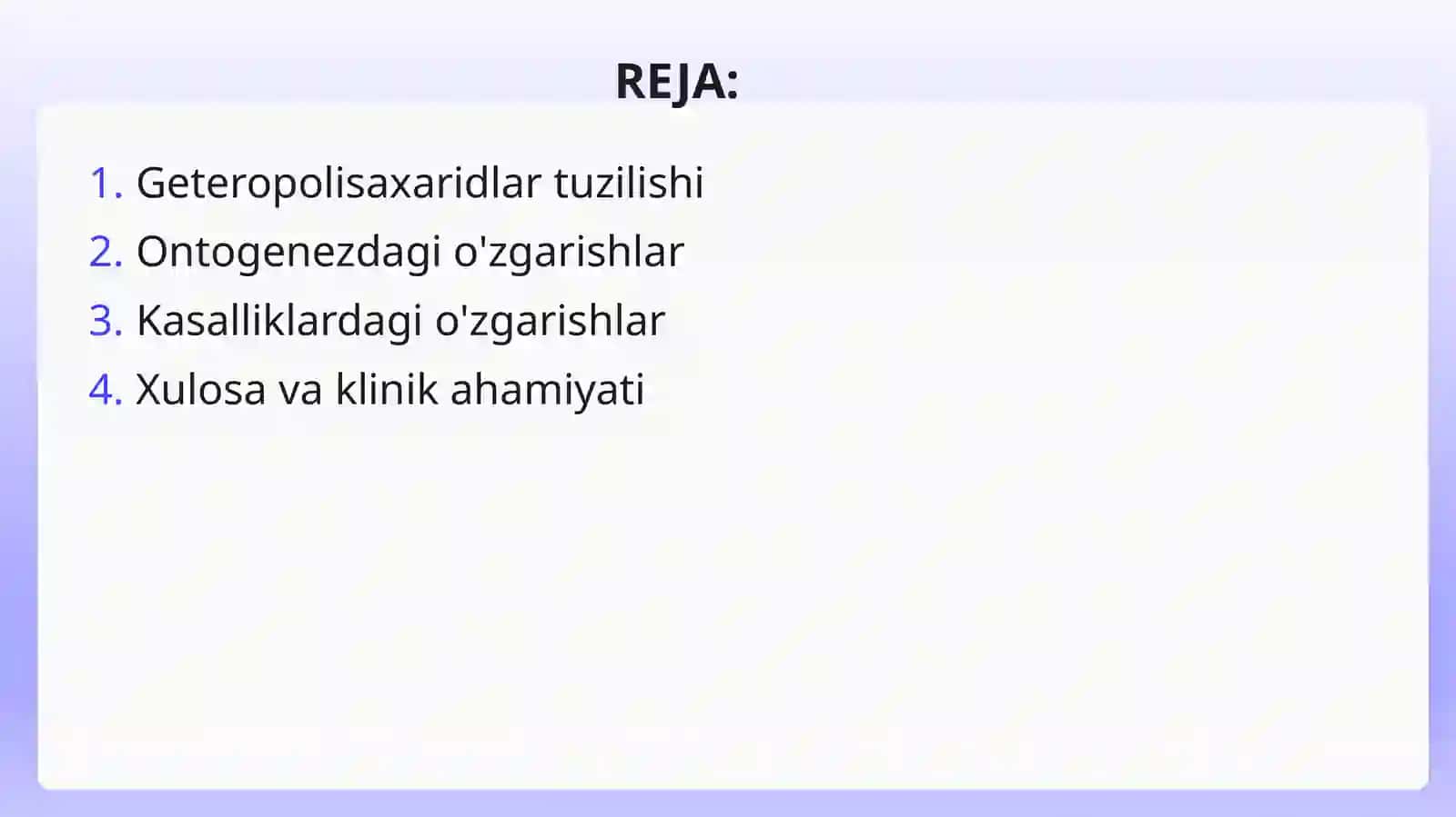 Geteropolisaxaridlarning Ontogenez va Kasalliklarda O'zgarishi 2