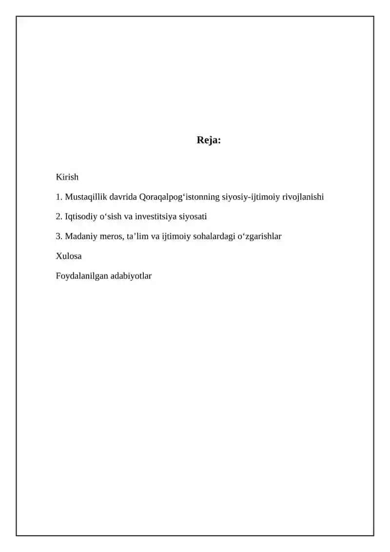 Mustaqillik yillarda Qoragolpoqston Respublikasi 2