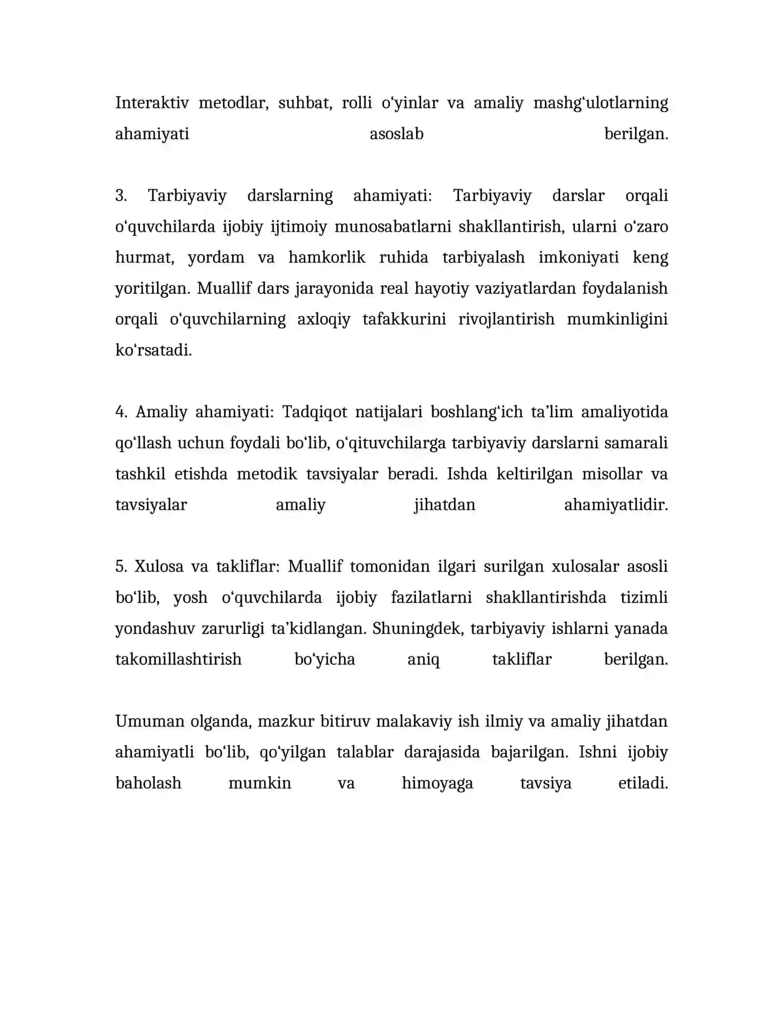 Yosh o'quvchilarda mehr-oqibat, do'stlik va bag'rikenglik hissini shakllantirishda tarbiyaviy darslar 2