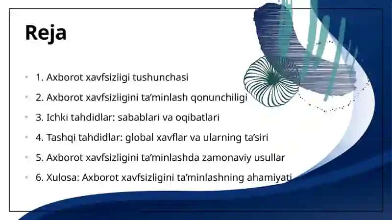 Axborot xavfsizligi tushunchasi 2