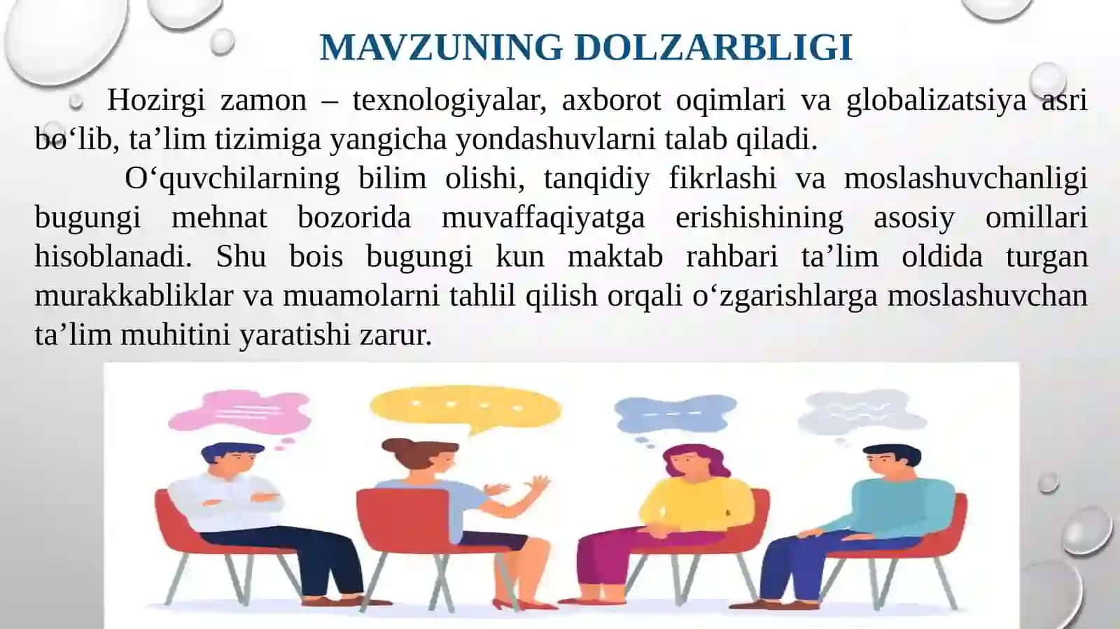 XXI asrda ta‘lim oldida turgan murakkabliklar va muammolarni tahlil qilish 2