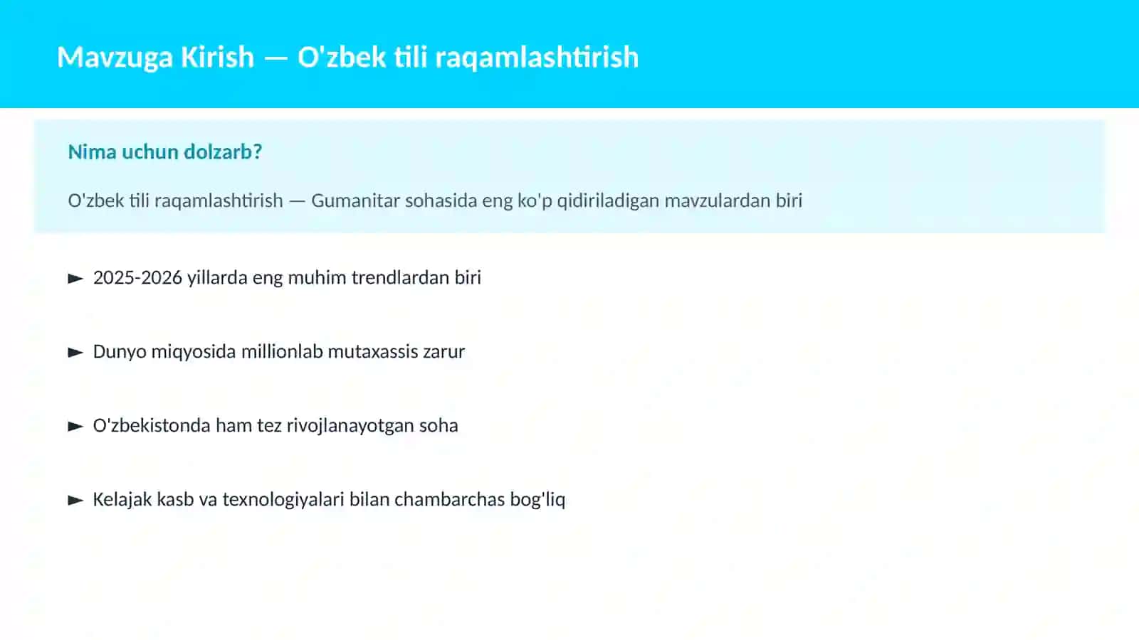 O'zbek tili raqamlashtirish 2