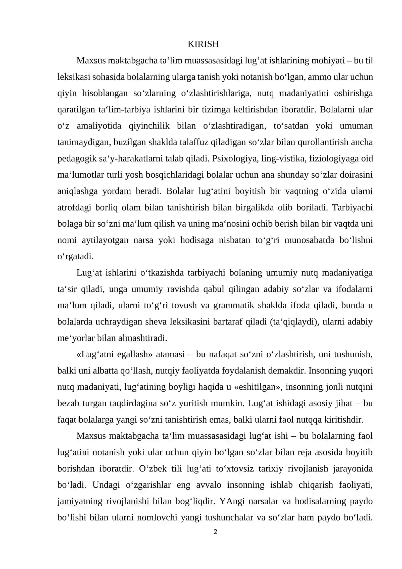 Maxsus bolalar bog'chasida lug'at ishi metodikasi 2