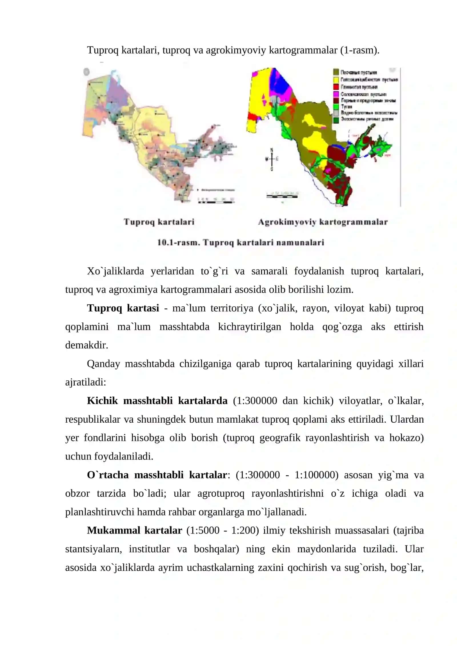 Tuproq xaritalarini o`qishni va undan foydalanishni o`rganish 2