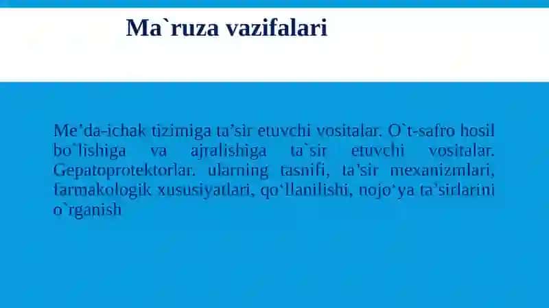 Me’da-ichak tizimiga ta’sir etuvchi vositalar 2