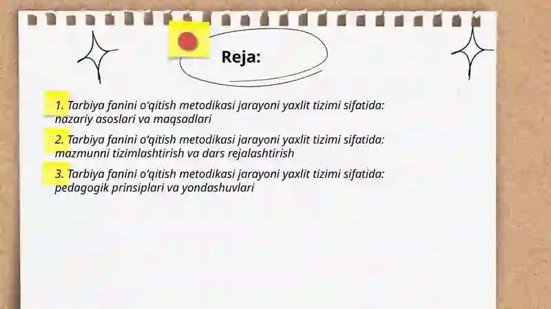 Tarbiya fanini oʻqitish metodikasi jarayoni yaxlit tizimi sifatida 2