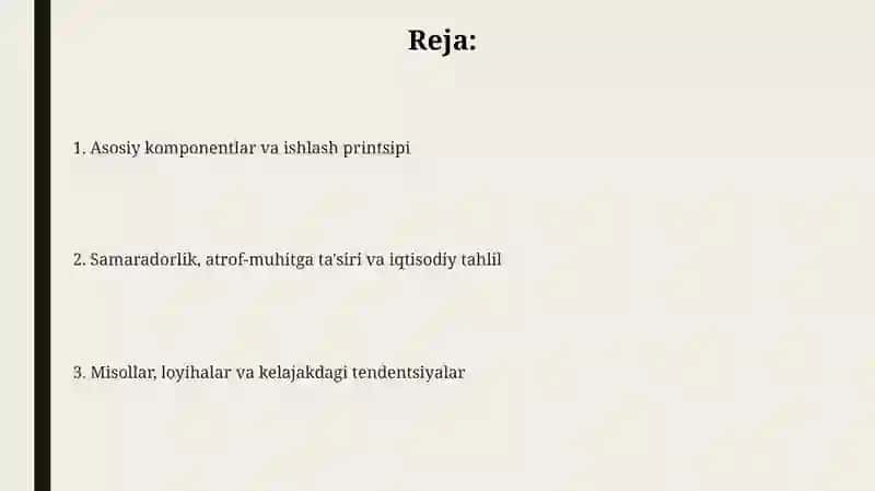 Quyosh issiqlik minorasining tuzilishi va ishlash mexanizm 2