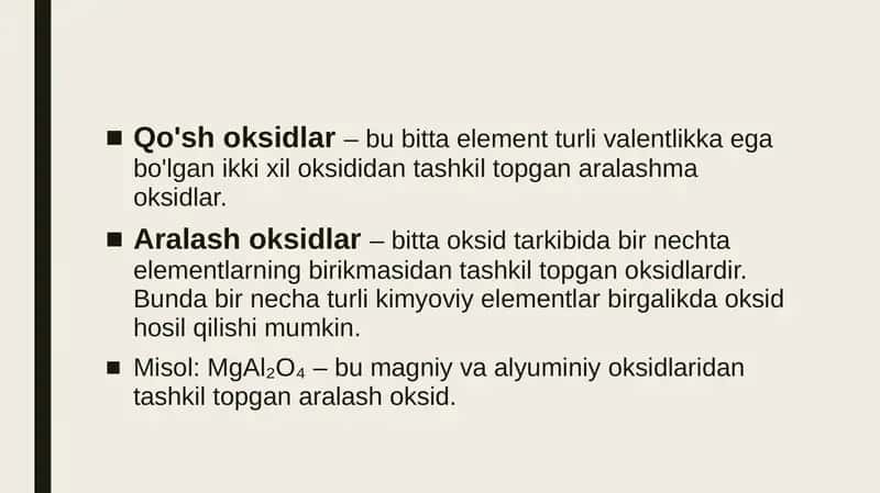 Qo'sh va aralash oksidlar va ularning olinishi 2