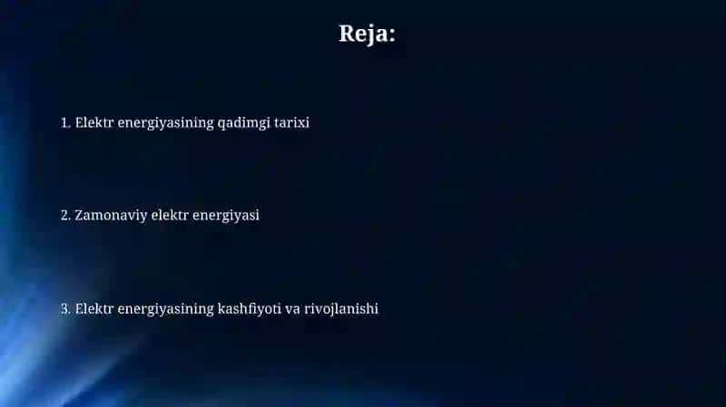 Elektr energiyasining qadimgi tarixi 2