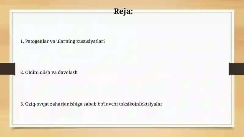 Ovqatdan zaharlanish ovqat toksikainfeksiyalari 2