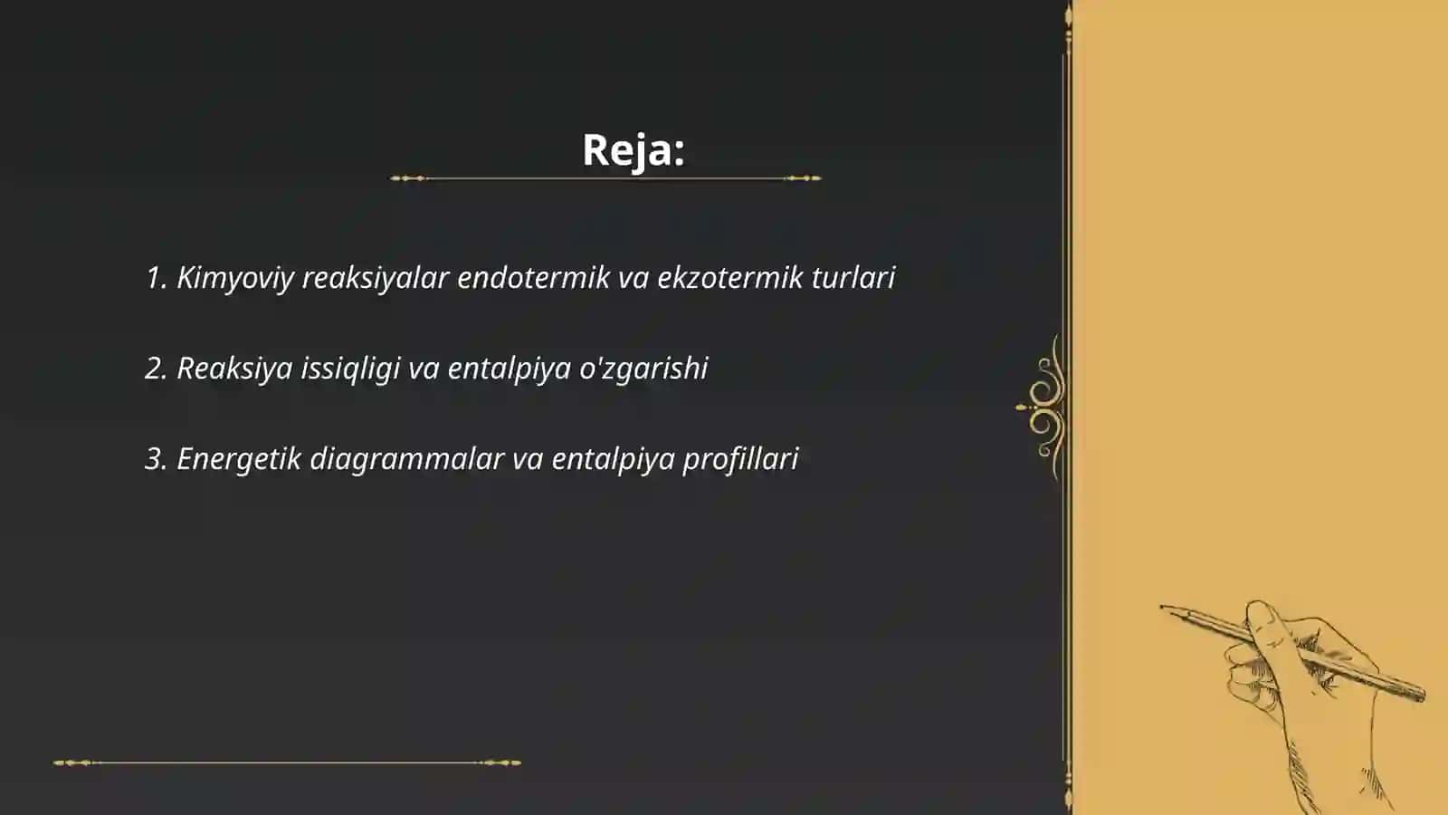 Kimyovviy Reaksiyalarning energitikasi va yo'nalishi 2