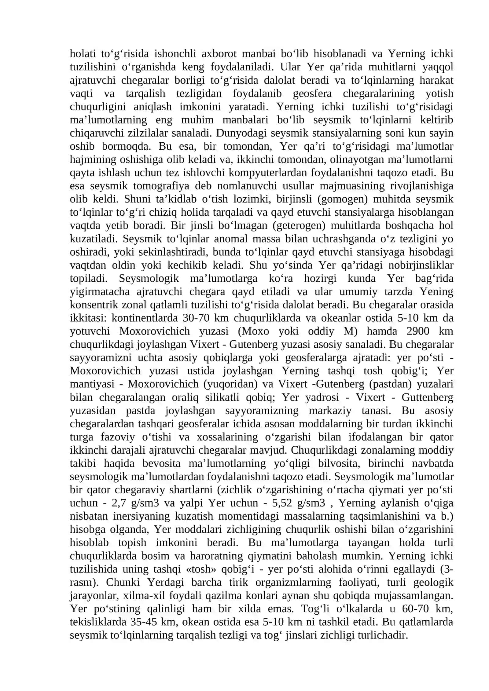 Yer po’stining tuzilishi xaritasini ishlash 2