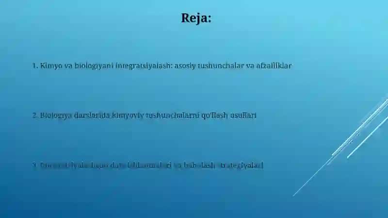 Biologiyani o’qitishda kimyo fani bilan fanlararo bog’lanishni amalga oshirish yo’llari 2