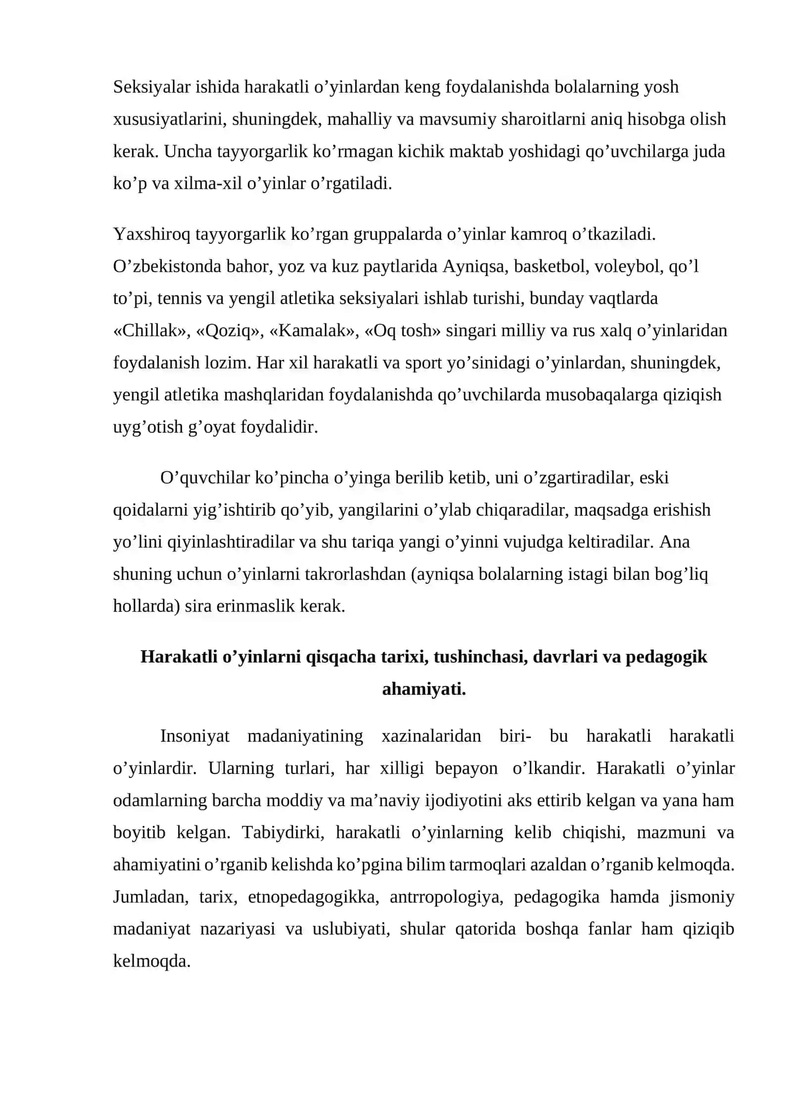 HARAKATLI O’YINLAR 2
