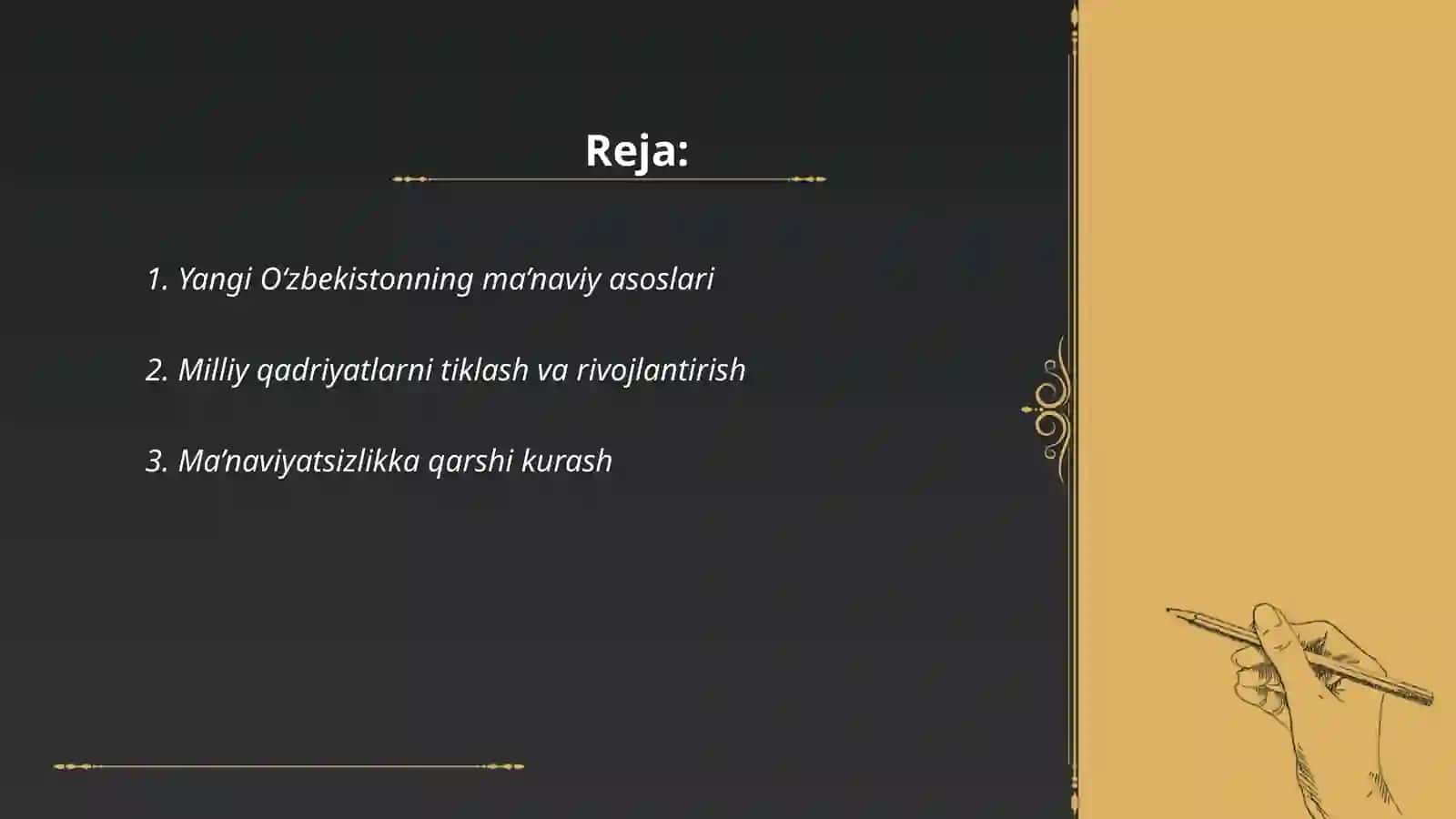Yangi Oʻzbekistonda amalga oshirilayotgan manaviy oʻzgarishlar 2