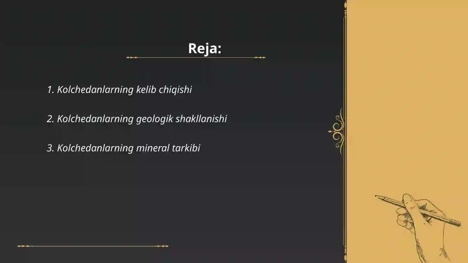 Kolchedanlar va ularning turlari 2