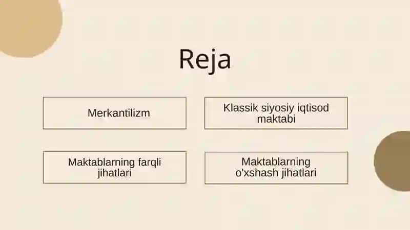 MERKANTILIZM VA KLASSIK SIYOSIY IQTISOD MAKTABLARI 2