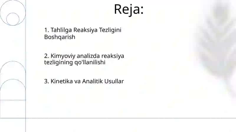 Reaksiya tezligining kimyoviy analizidagi órni 2