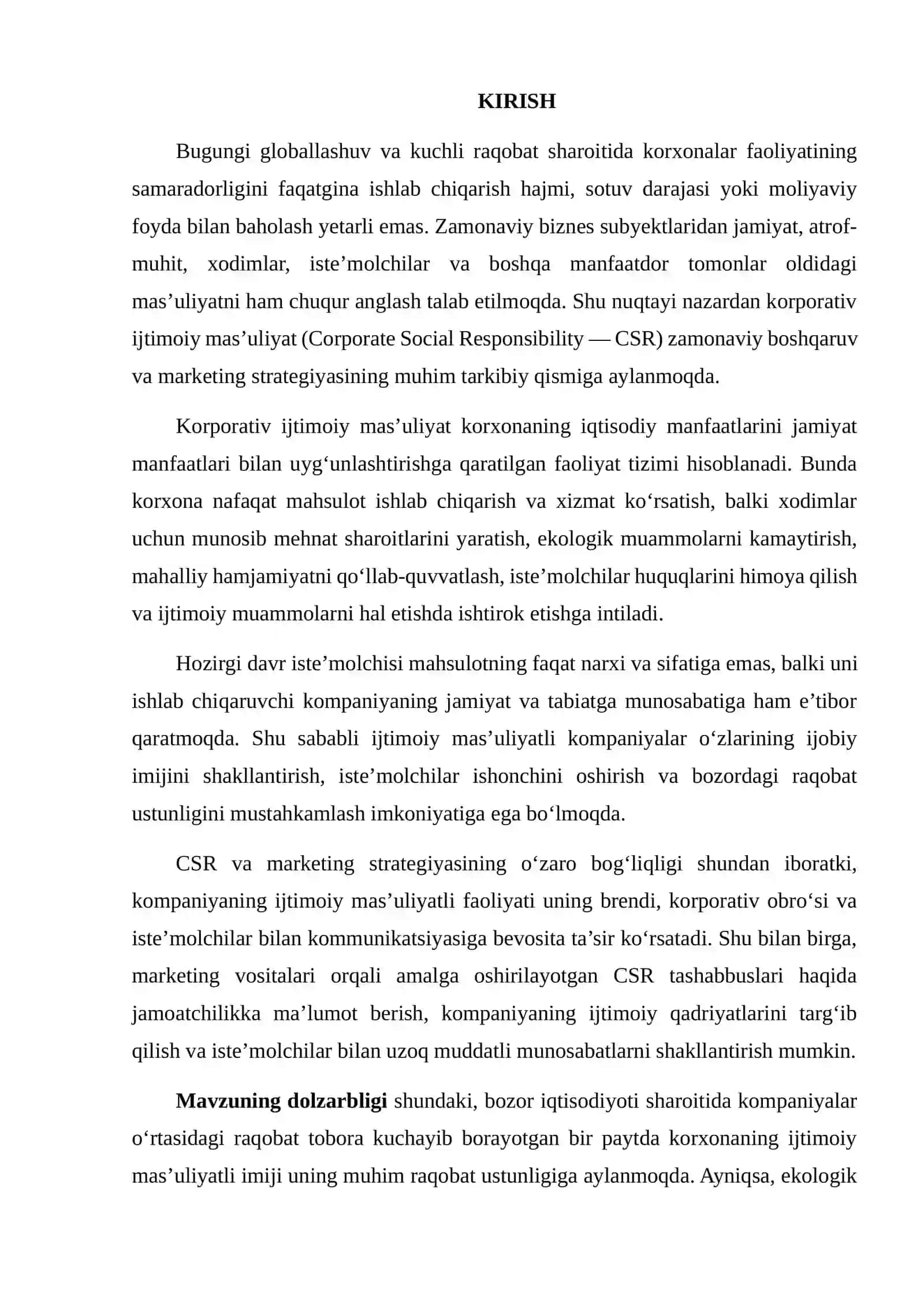 KORPORATIV IJTIMOIY MAS’ULIYAT (CSR) VA MARKETING STRATEGIYASI 2