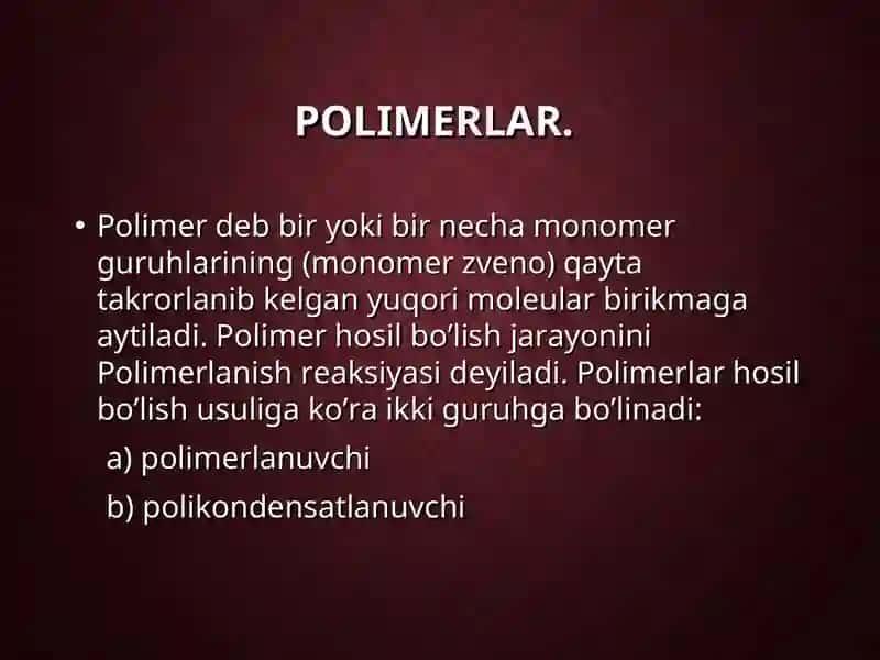 Polimerlar 2