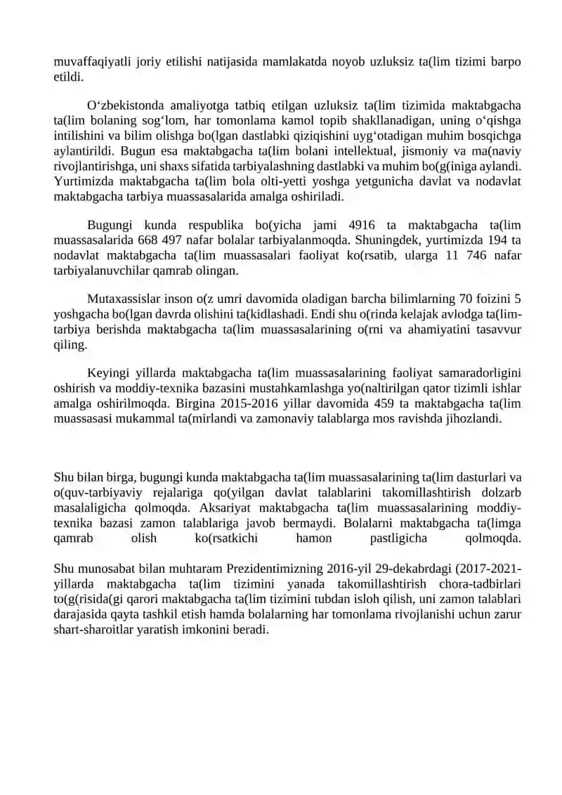 Maktabgacha ta’lim tashkilotini paydo bo’lishi 2