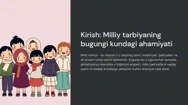 An'analar va urf-odatlarda milliy tarbiya:Qadriyatlarsarchashmasi 2