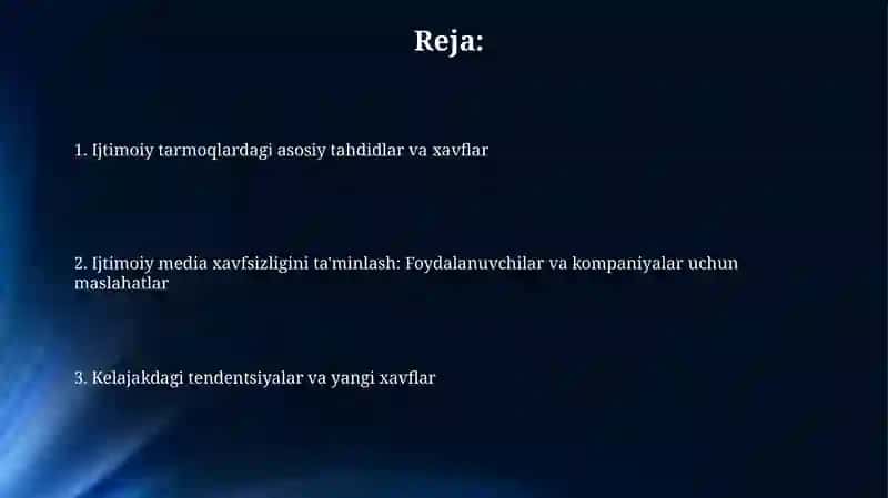 Ijtimoiy mediada tahdidlar,xavf xatarlar va xurujlar 2