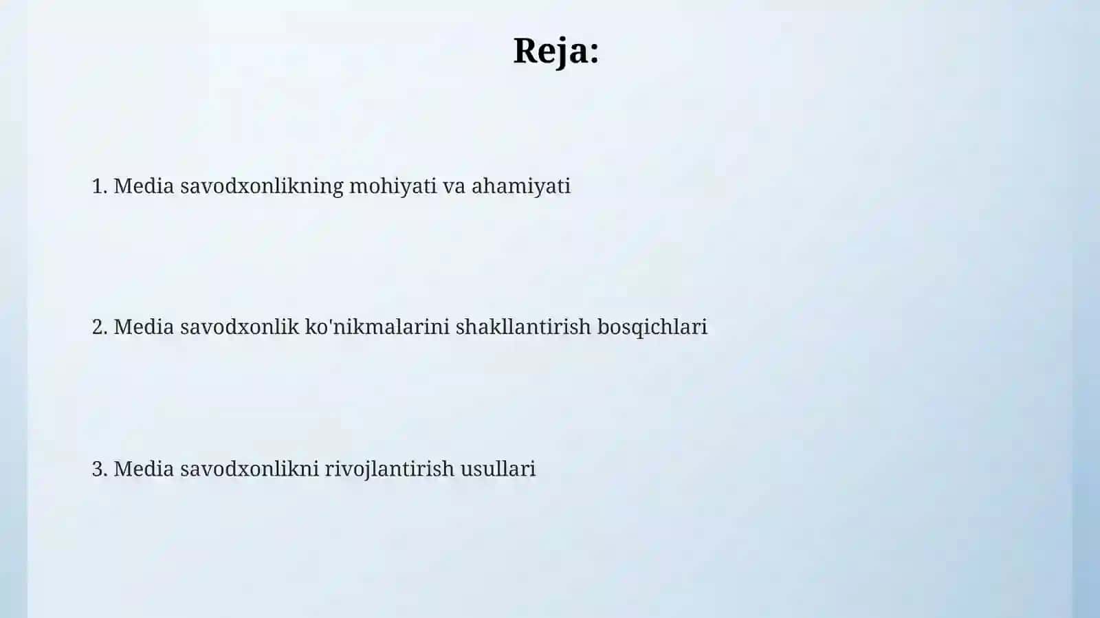 Media savodxonlik asoslarining shakllantirilishi 2