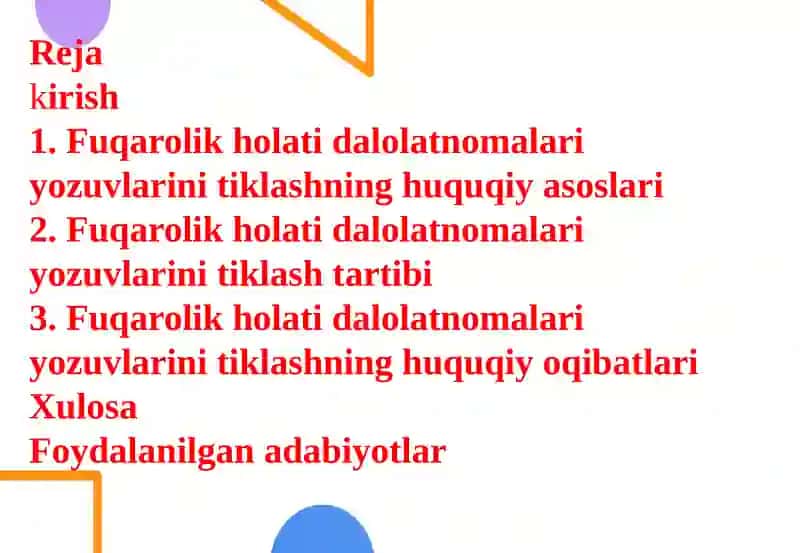 Fuqarolik holati dalolatlari yozuvlari nitiqlash 2