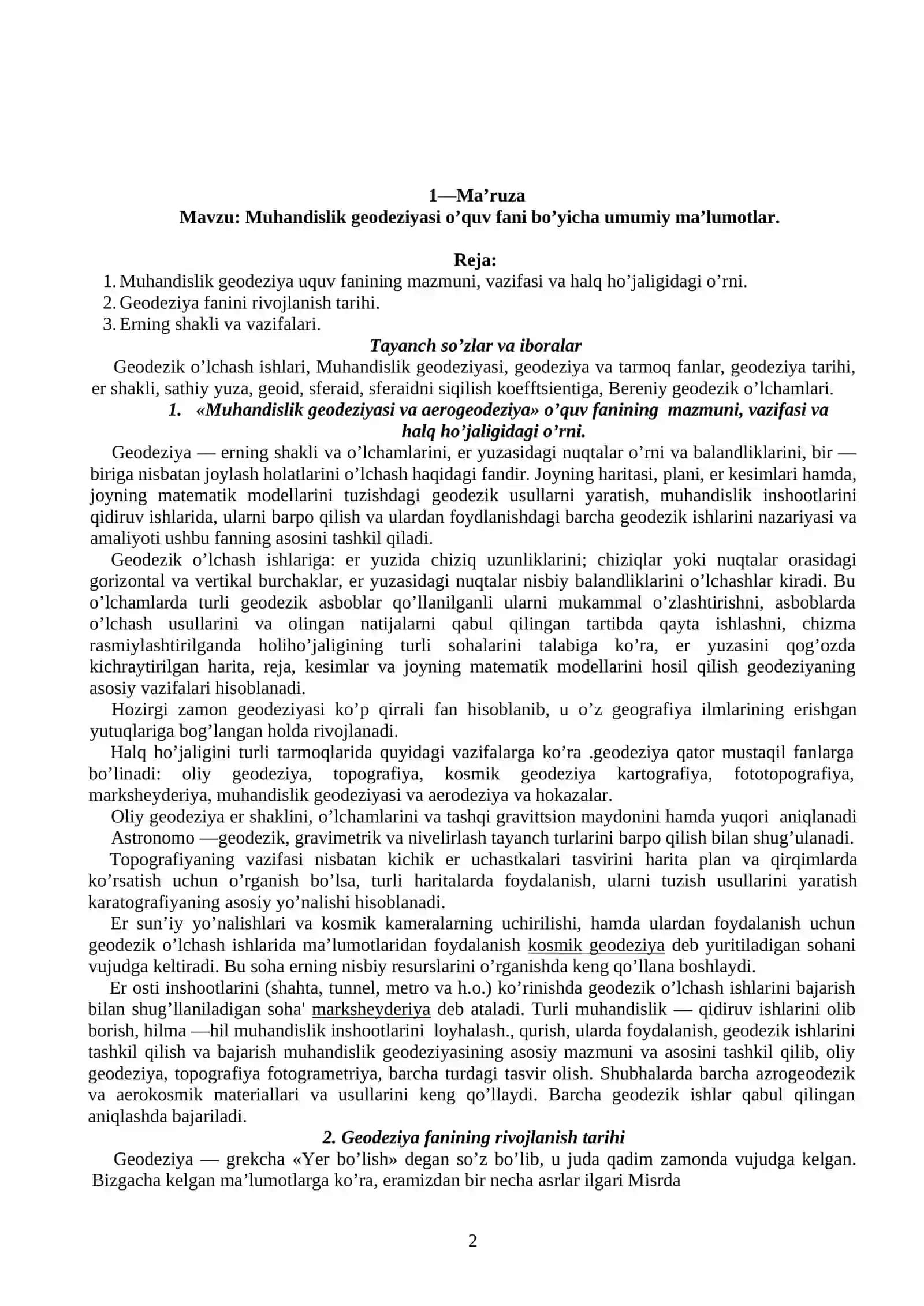 Muhandislik geodeziyasi 2