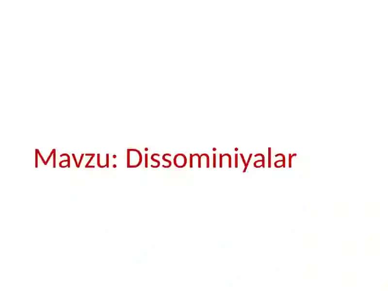 Dissomniyalar 2