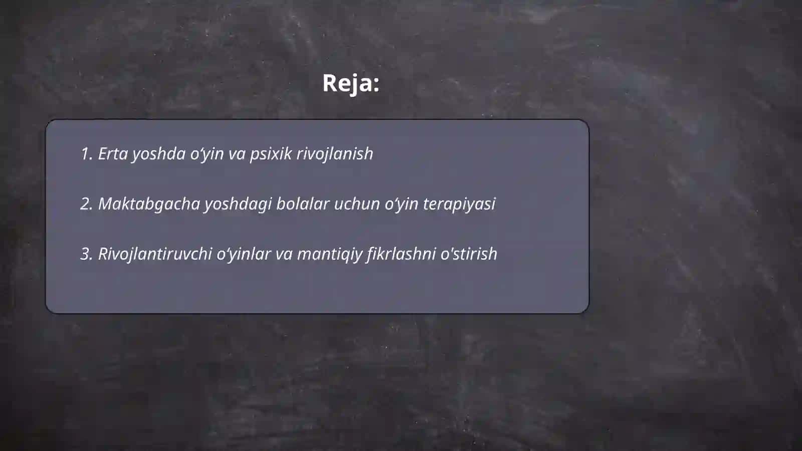 Erta yoshda oʻyin va psixik rivojlanish 2