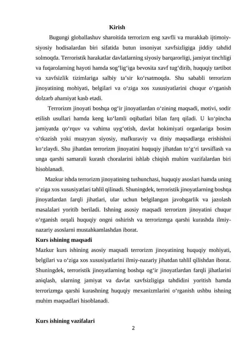 TERRORIZM JINOYATINING NAZARIY-HUQUQIY ASOSLARI 2