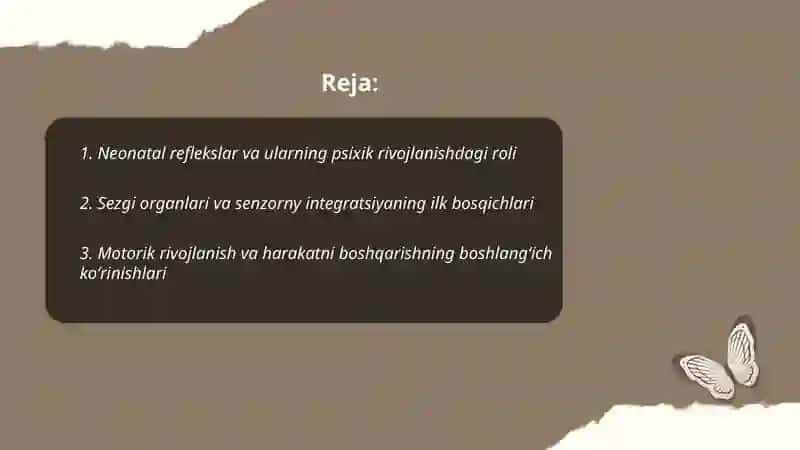 Neonatal reflekslar va ularning psixik rivojlanishdagi roli 2