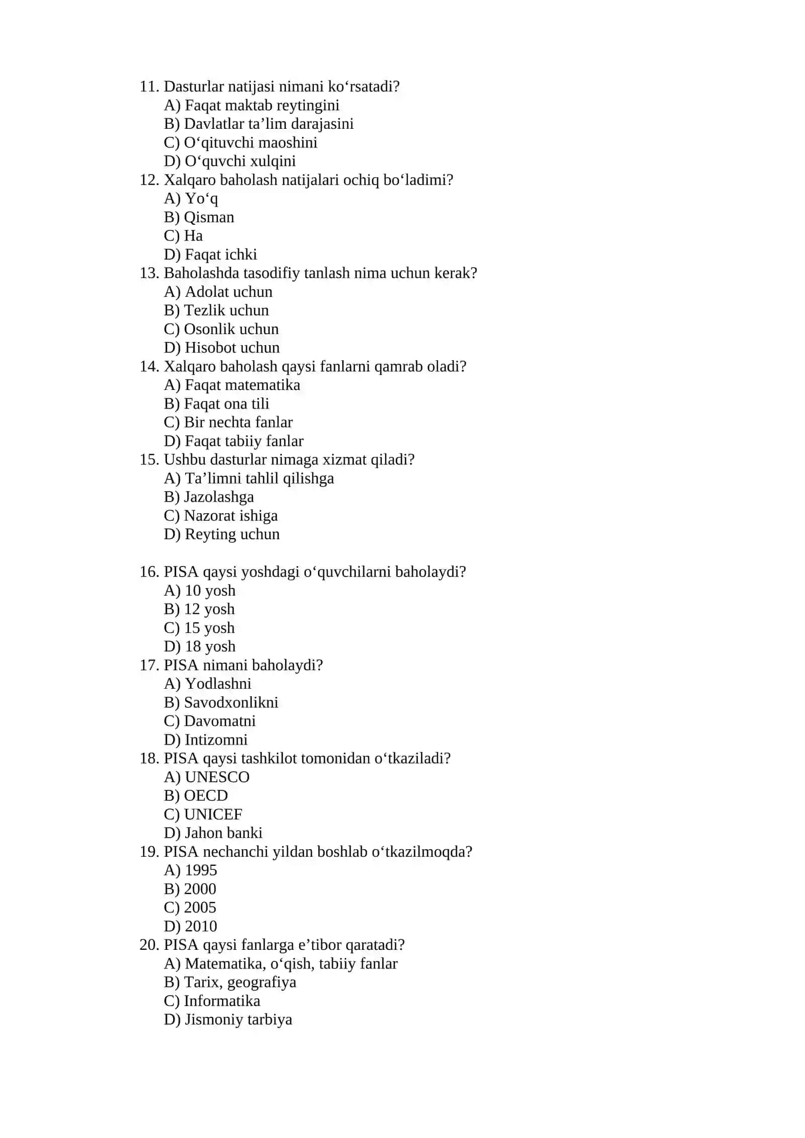 Xalqaro Baholash Dasturlari 2
