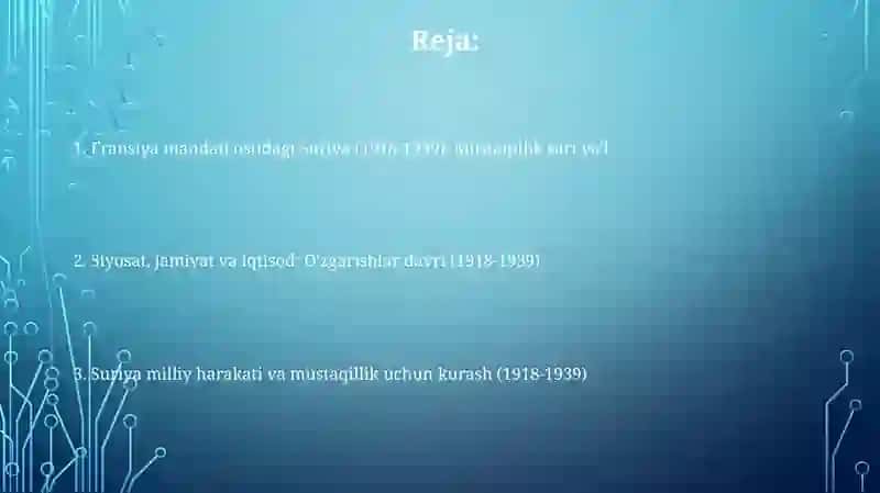 1918-1939 yillarda Suriya 2