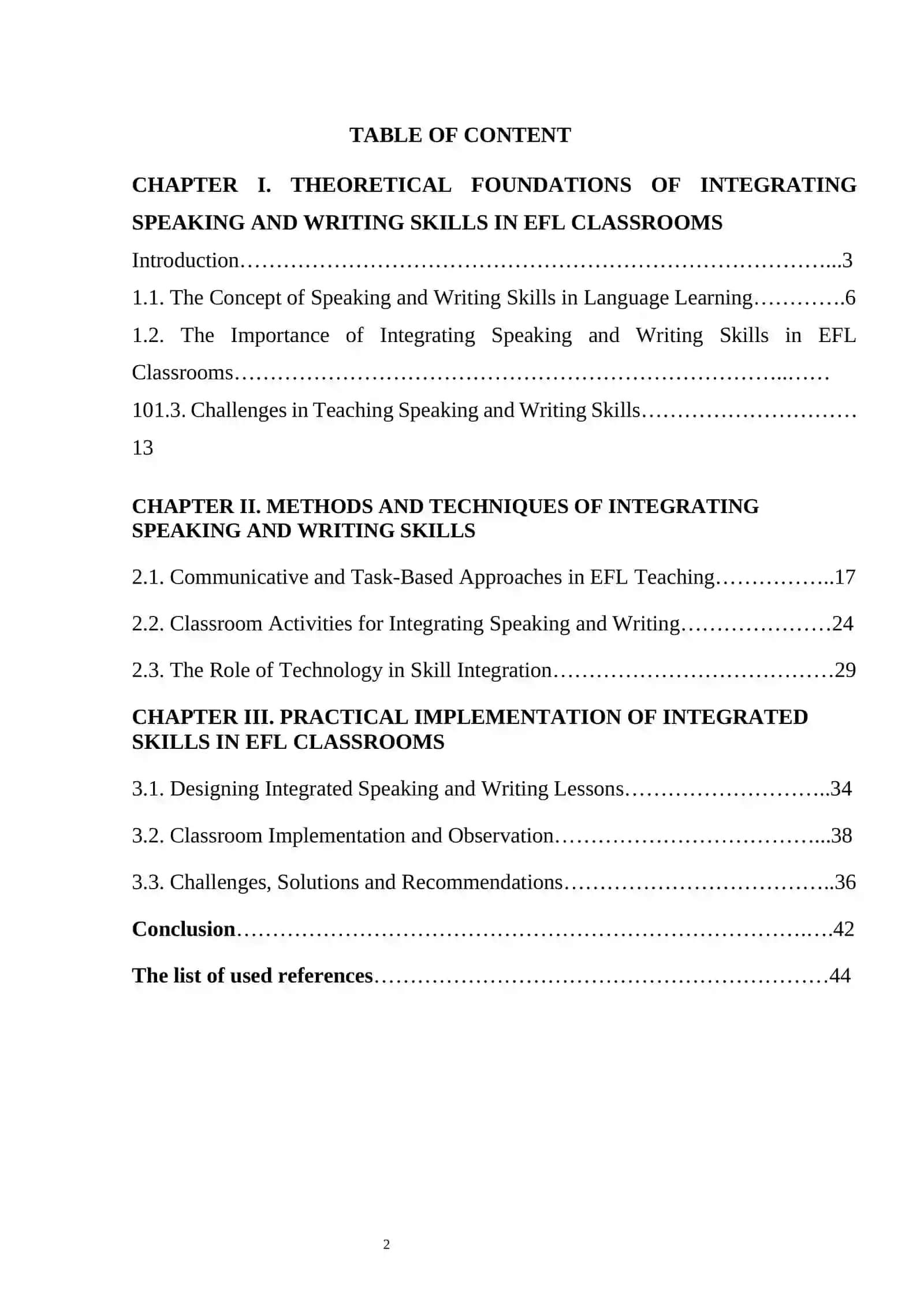 Integration of Speaking and Writing Skills in EFL classrooms 2