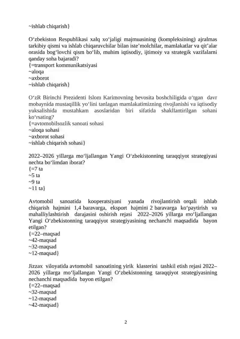 Avtomobillarning texnik ekspluatatsiyasi va servisi 2