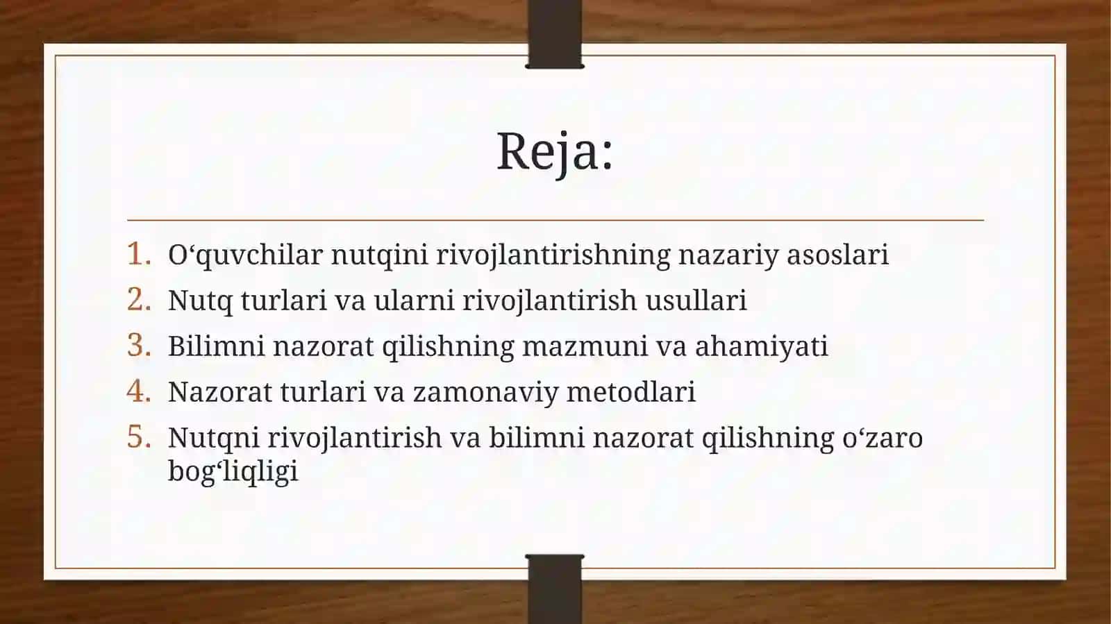 Maktabda oʻquvchilarni nutqini oʻstirish, bilimini nazorat qilish metodikasi 2