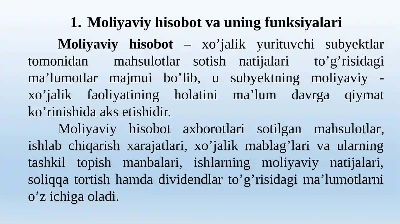 Moliyaviy hisobot: mazmuni, funksiyalari va turlari 2