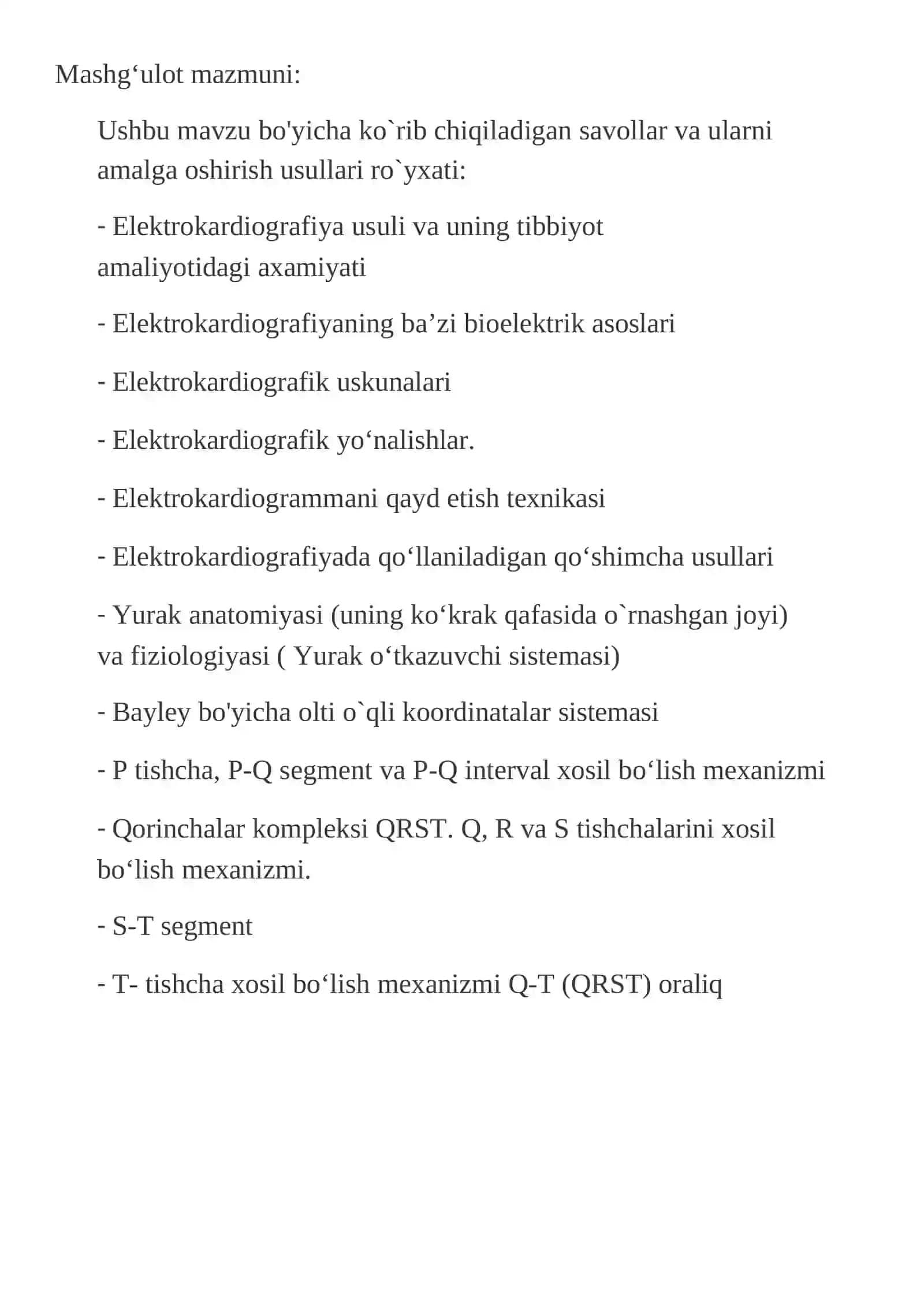 Elektrokardiografiya (EKG) 2