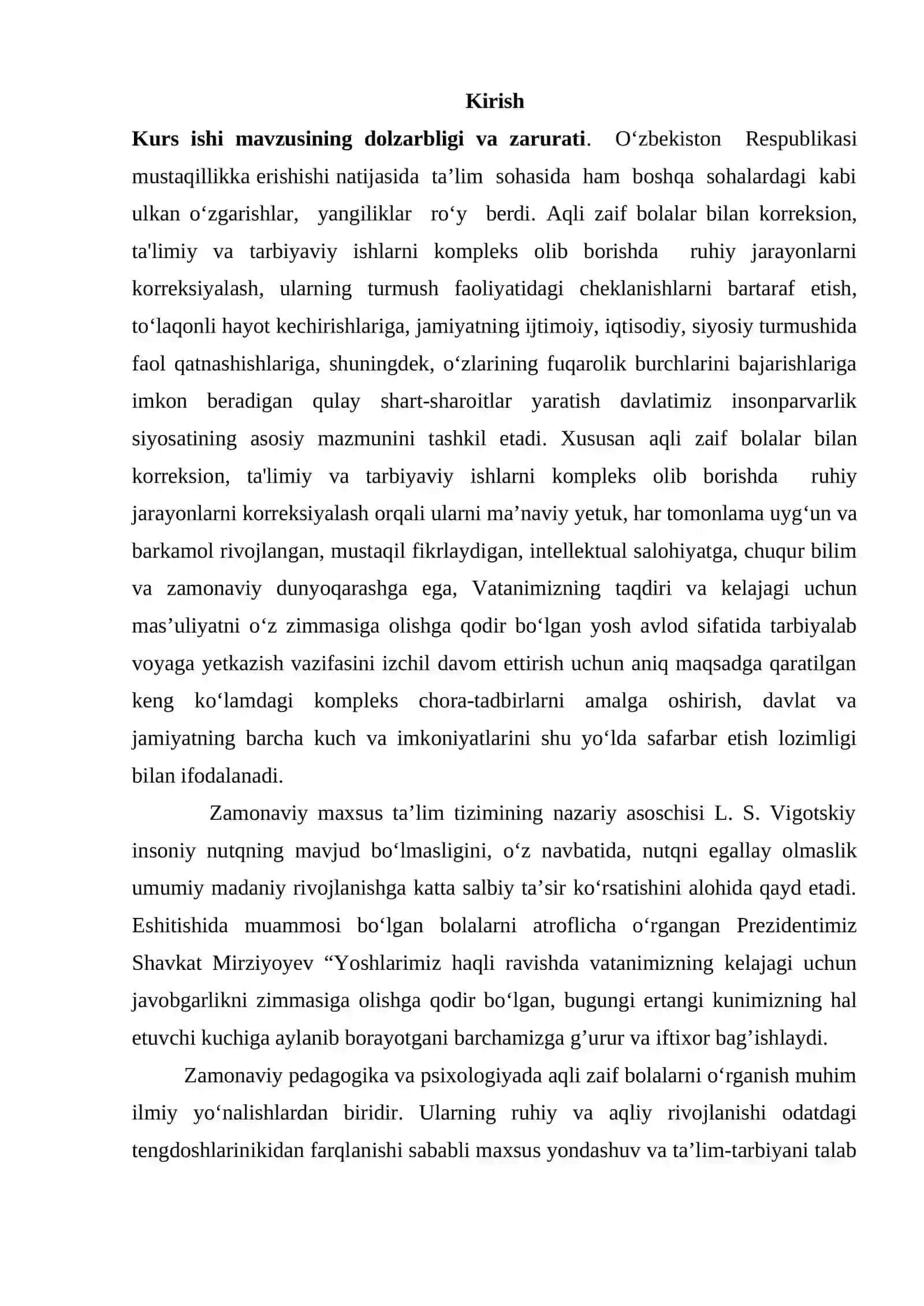 Aqli zaif bolalar bilan korreksion, ta'limiy va tarbiyaviy ishlarni kompleks olib borishda ruhiy jarayonlarni korreksiyalash. 2